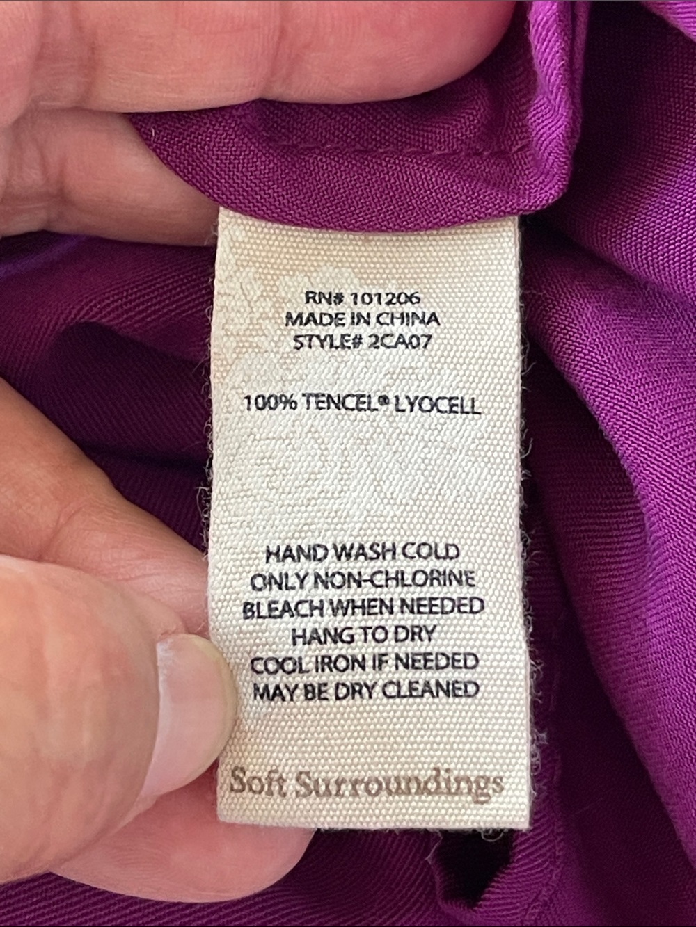 Soft Surroundings Deep Magenta V-Neck Button-Front Blouse - Picture 9 of 9